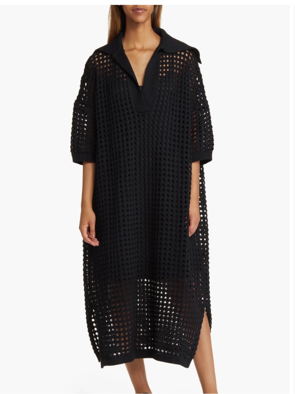 DRESSED IN LaLa Be Bold Oversized Black Knit Dress - Picture 5 of 13